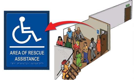 depiction of area of rescue and exits for an office building with stairs - PROtech Security - Modesto, Merced, CA